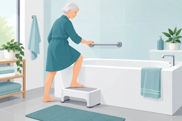 Was hilft beim sicheren Einsteigen in die Badewanne?
