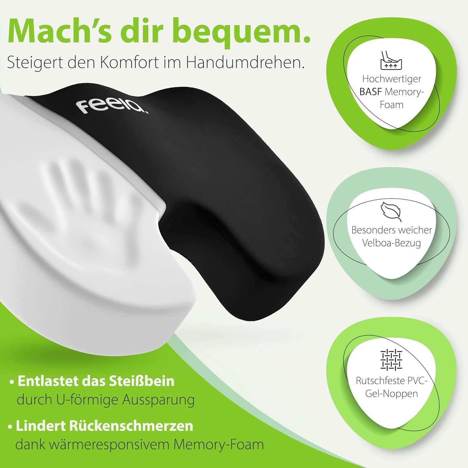 Orthopädisches Sitzkissen 3 Härtegrade Steißbeinentlastung