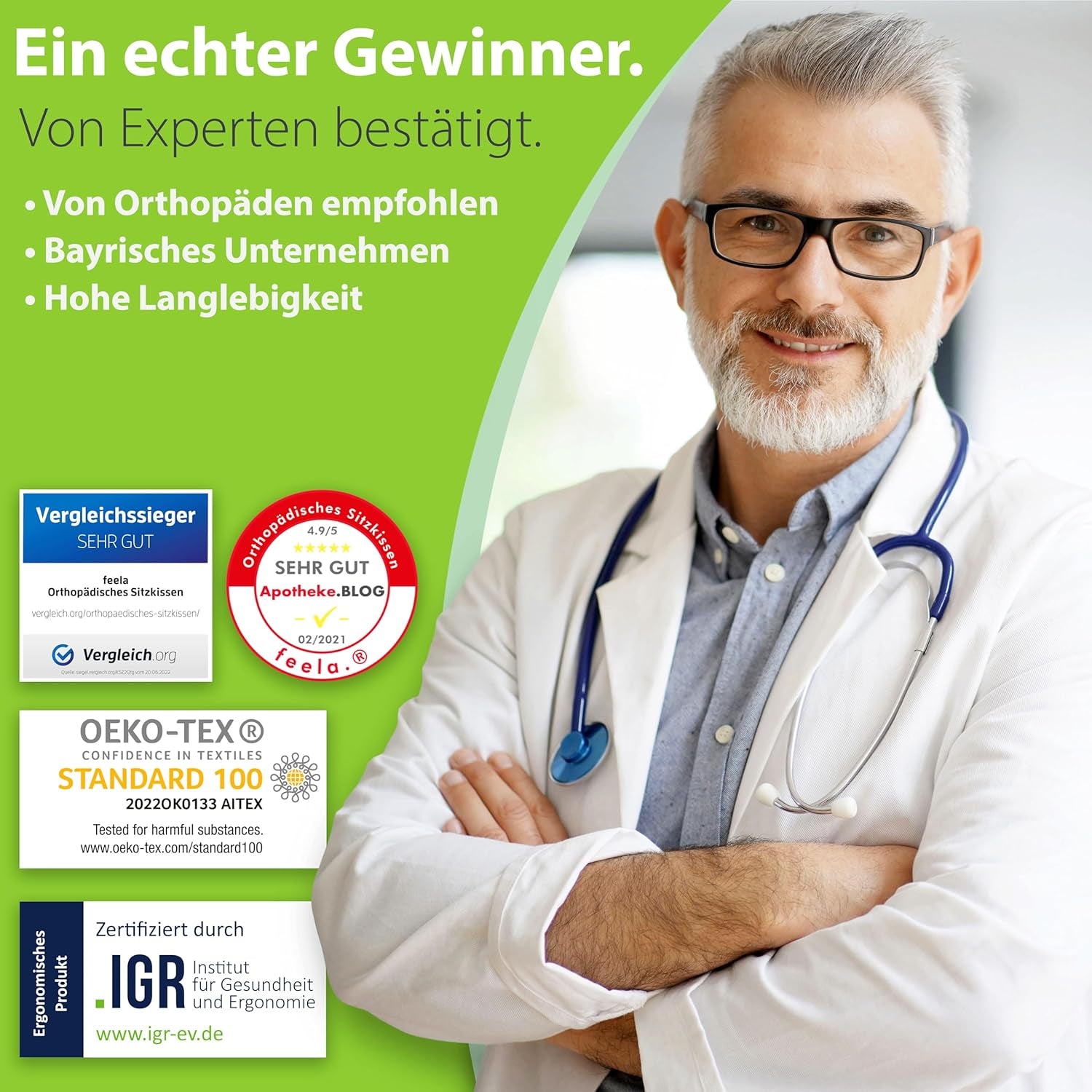 Orthopädisches Sitzkissen 3 Härtegrade Steißbeinentlastung