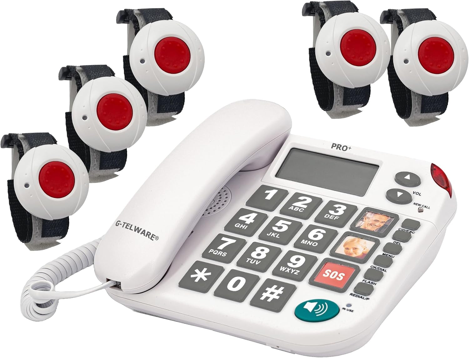 Seniorentelefon PRO+ Silence SOS mit Funkhandsender satingrau 