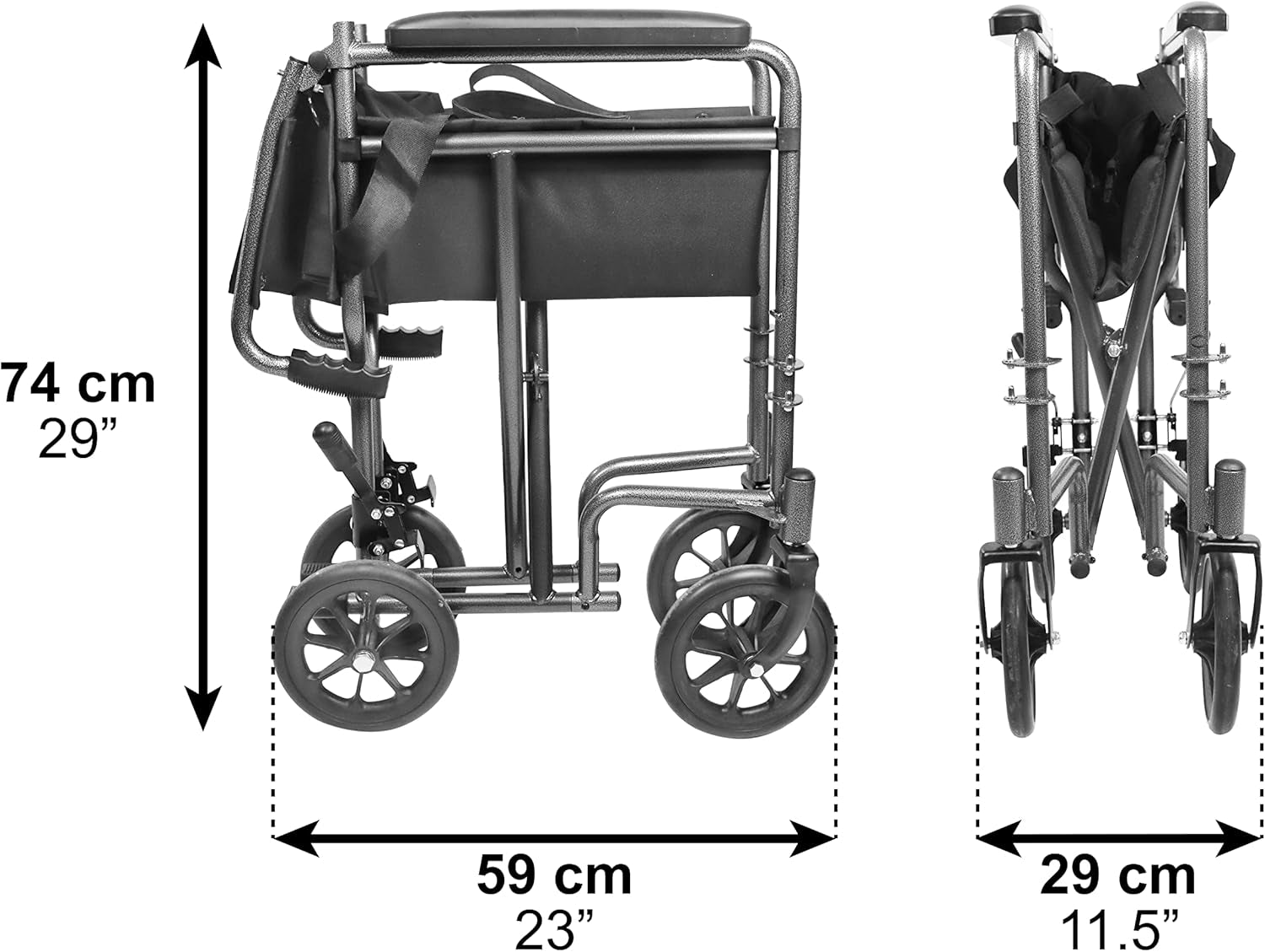 Faltrollstuhl schmal 38 cm Sitzbreite für Senioren 