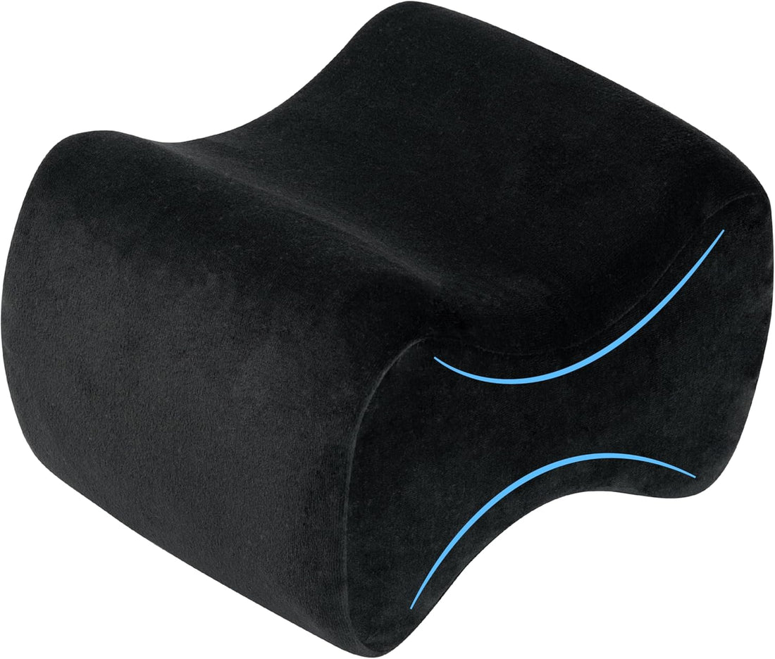 Bonmedico Kniekissen Für Seitenschläfer - Orthopädisches Kniekissen, Memory Foam, Beinkissen Zur Linderung Von Knie-, Rücken- Und Hüftschmerzen, Waschbarer Bezug - Wellness Schwarz, ‎20 X 25 X 15,7Cm