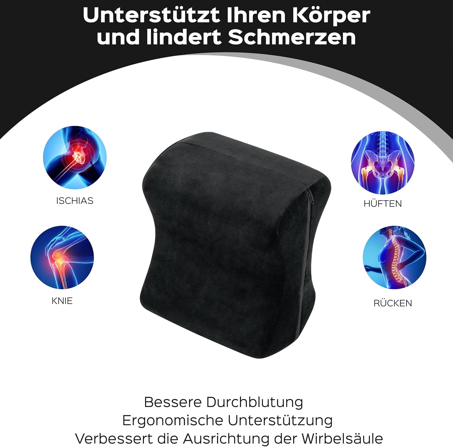Orthopädisches Kniekissen Seitenschläfer Memory Foam 