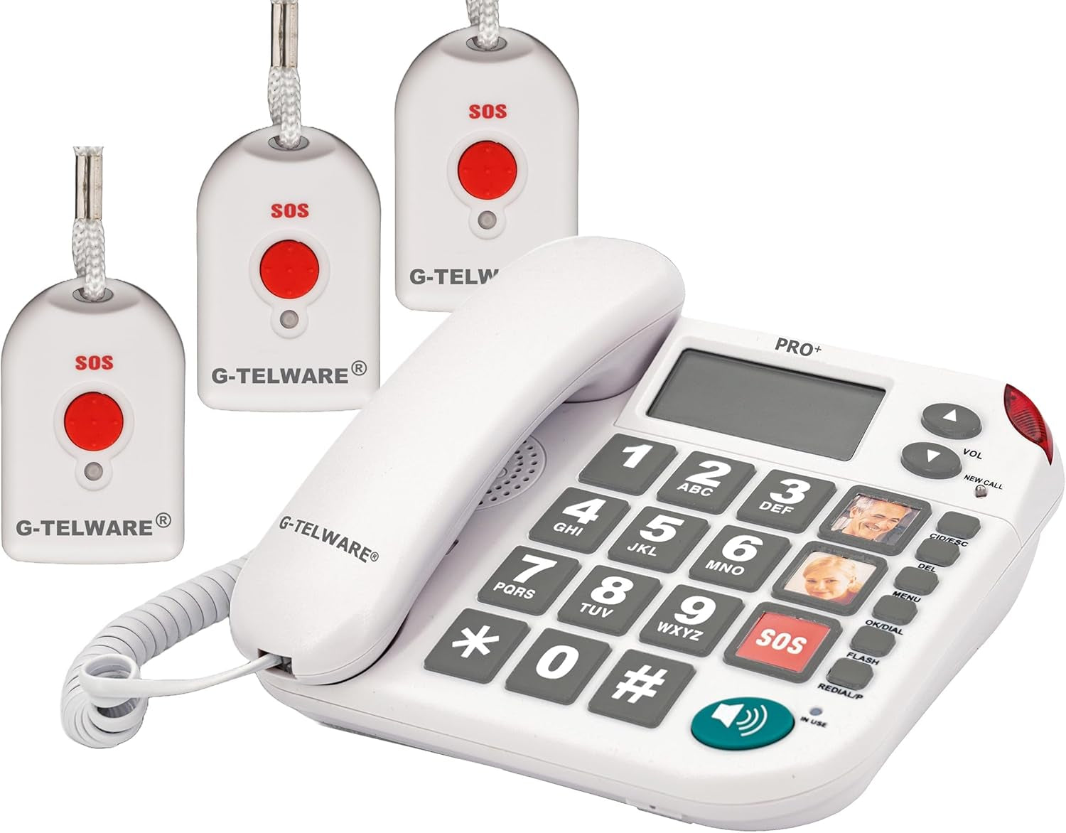 Seniorentelefon PRO+ Silence SOS mit Funkhandsender satingrau 