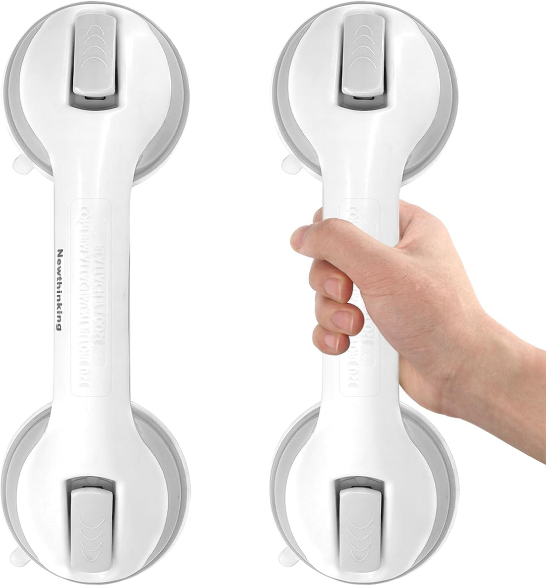 Suction Cup Shower Grip 30CM, No Drill Bathroom Safety Handle, Bathtub Support for Seniors, Set of 2