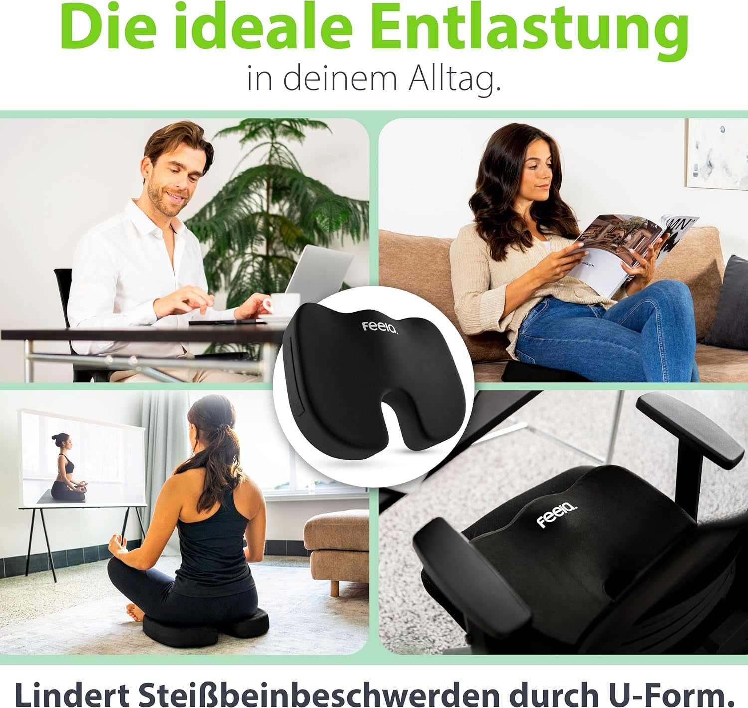 Orthopädisches Sitzkissen 3 Härtegrade Steißbeinentlastung
