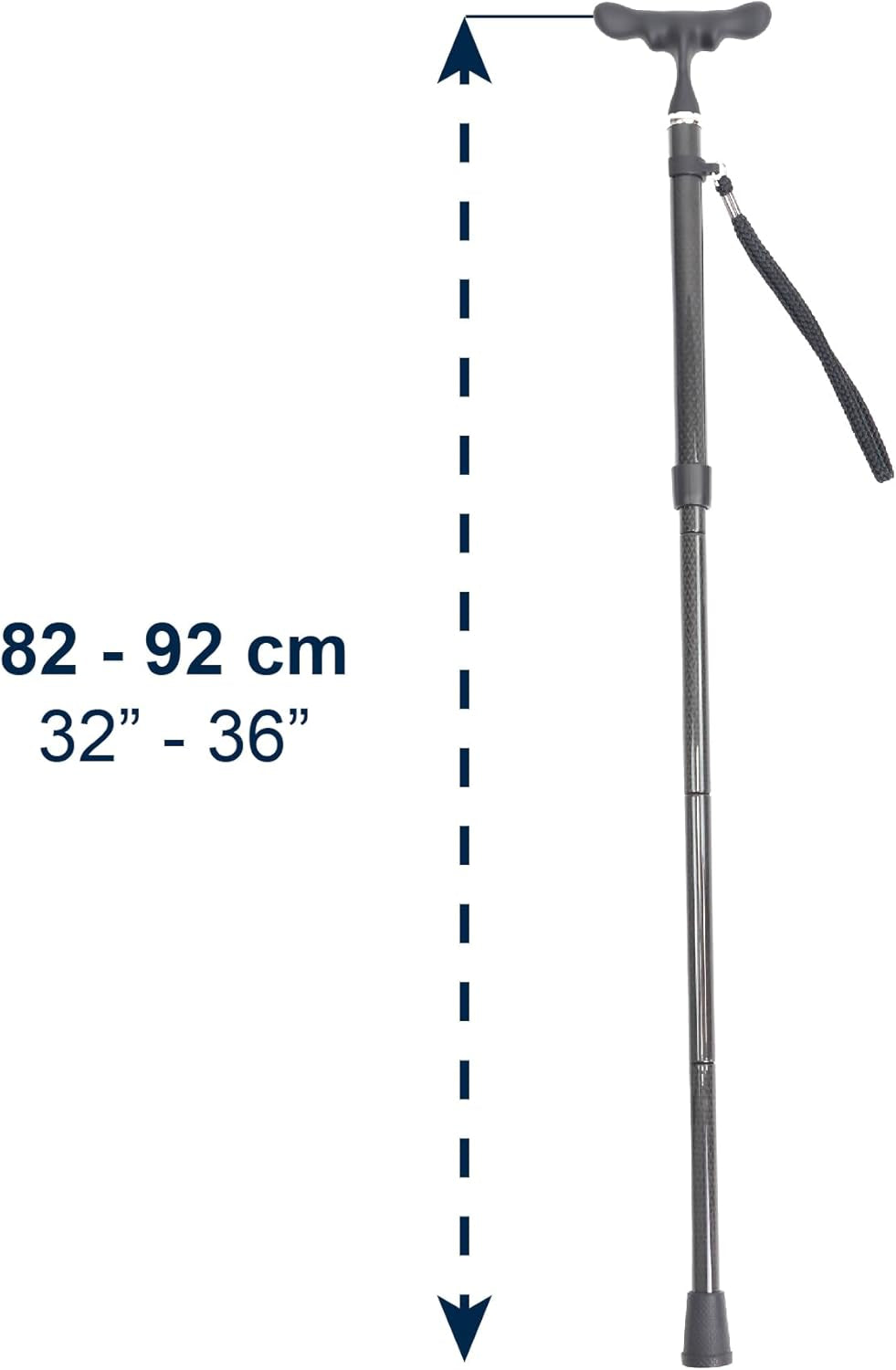 Gehstock Carbon Schwarz höhenverstellbar ergonomisch 