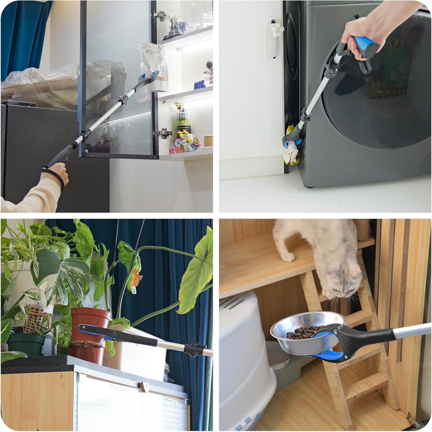 91Cm Greifzange Für Senioren - Faltbare Greifzange Mit Starkem Griff Und 360° Drehkopf, Ergonomischer Greifer Für Senioren, Robuste Müllzange Für Tägliche Aufgaben, Blau