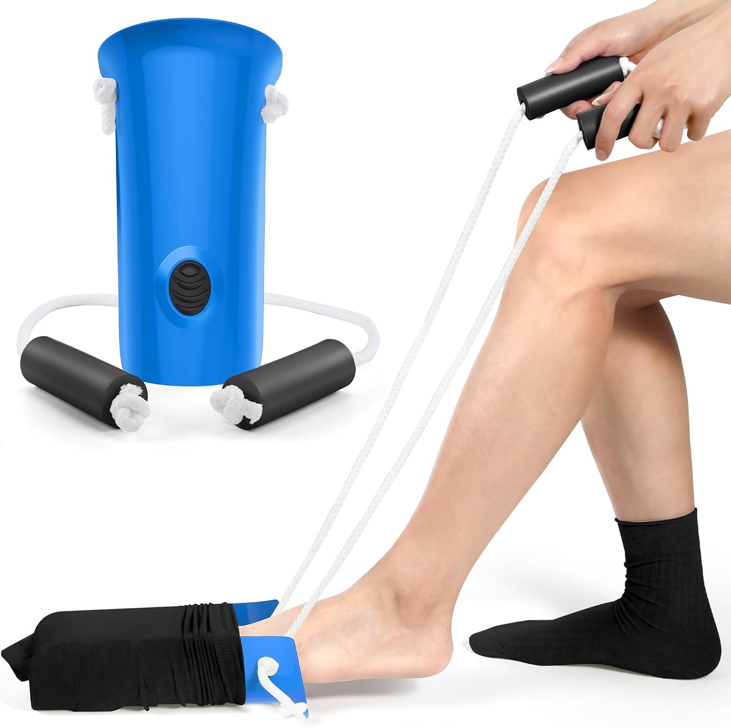 Kekoy Sock Aid, Enhanced U-Shaped Sock and Stocking Helper for Post-Hip Surgery, Ideal for Seniors, Pregnant Women, and Individuals with Limited Mobility (1 Piece, White)