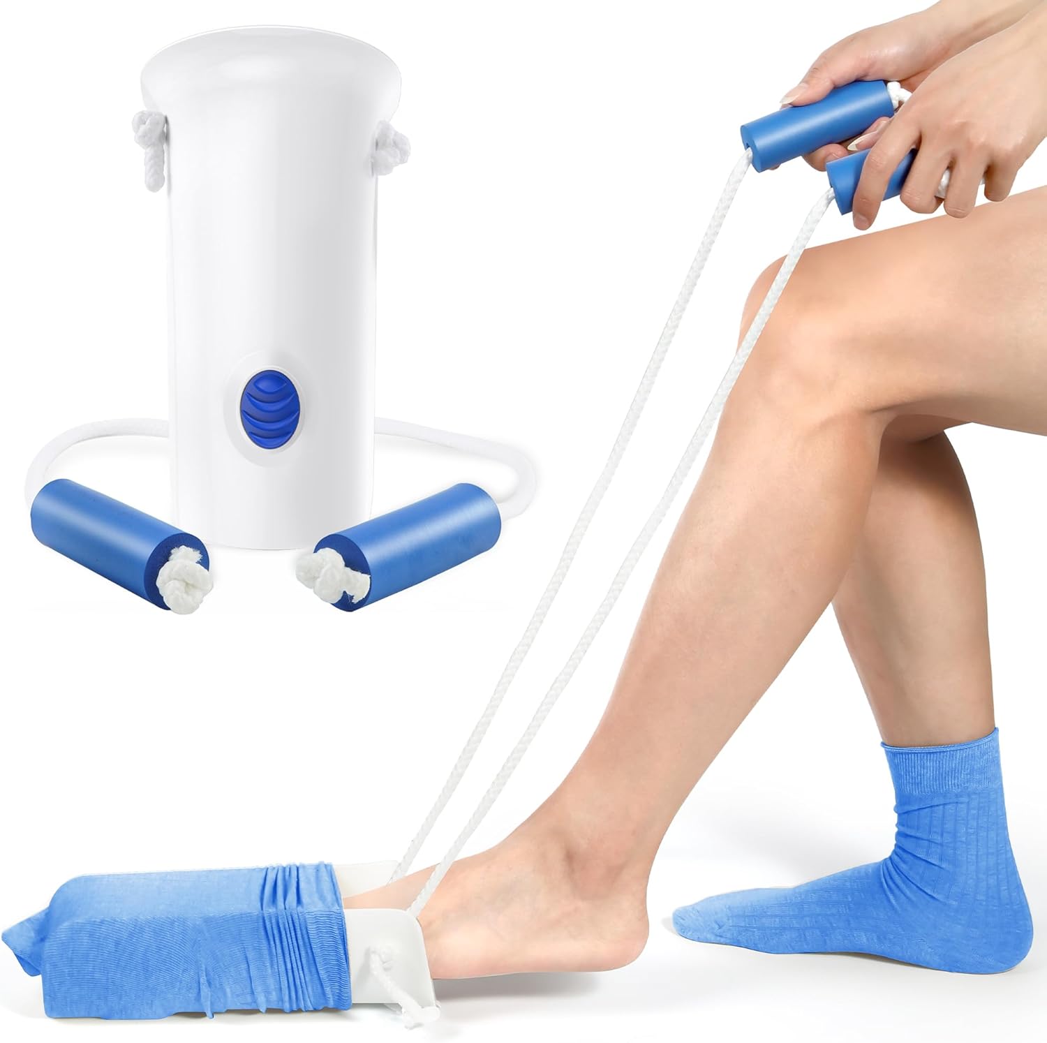 Kekoy Sock Aid, Enhanced U-Shaped Sock and Stocking Helper for Post-Hip Surgery, Ideal for Seniors, Pregnant Women, and Individuals with Limited Mobility (1 Piece, White)