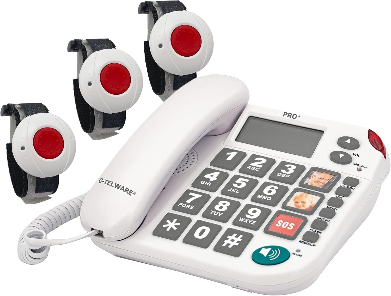 Seniorentelefon PRO+ Silence SOS mit Funkhandsender satingrau 