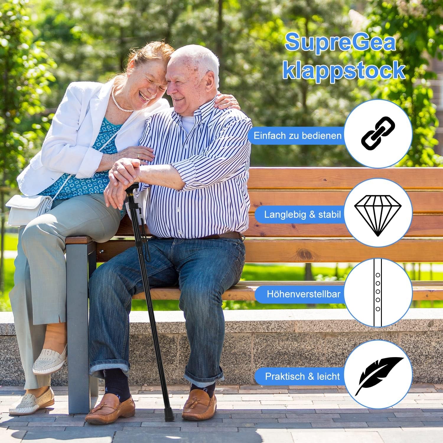 Entdecken Sie den Supregear Faltstock – Höhenverstellbarer, Tragbarer Gehstock für Komfort und Sicherheit im Alltag