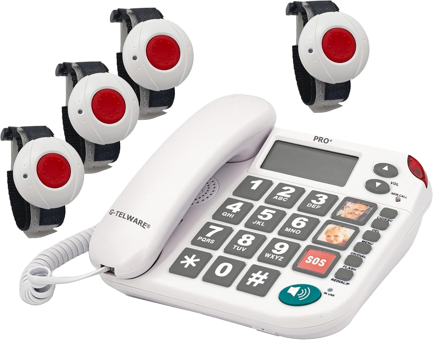 Seniorentelefon PRO+ Silence SOS mit Funkhandsender satingrau 