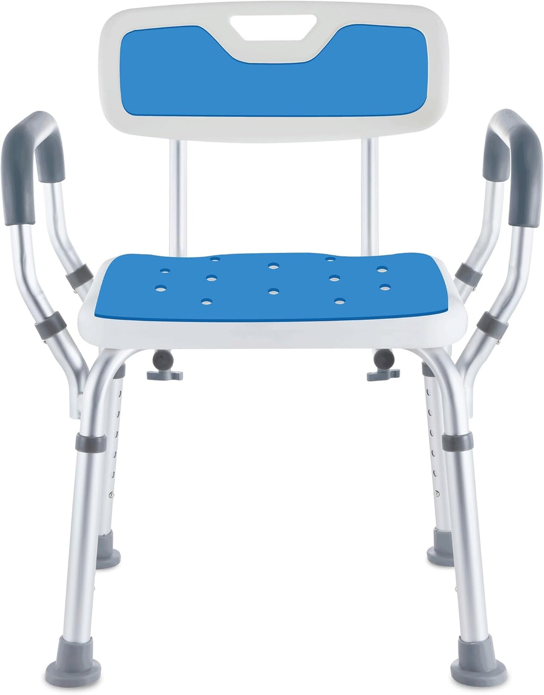 Duschstuhl Mit Abnehmbarer Rückenlehne Und Armlehne - Rutschfest - Höhenverstellbar - Duschstuhl Für Senioren