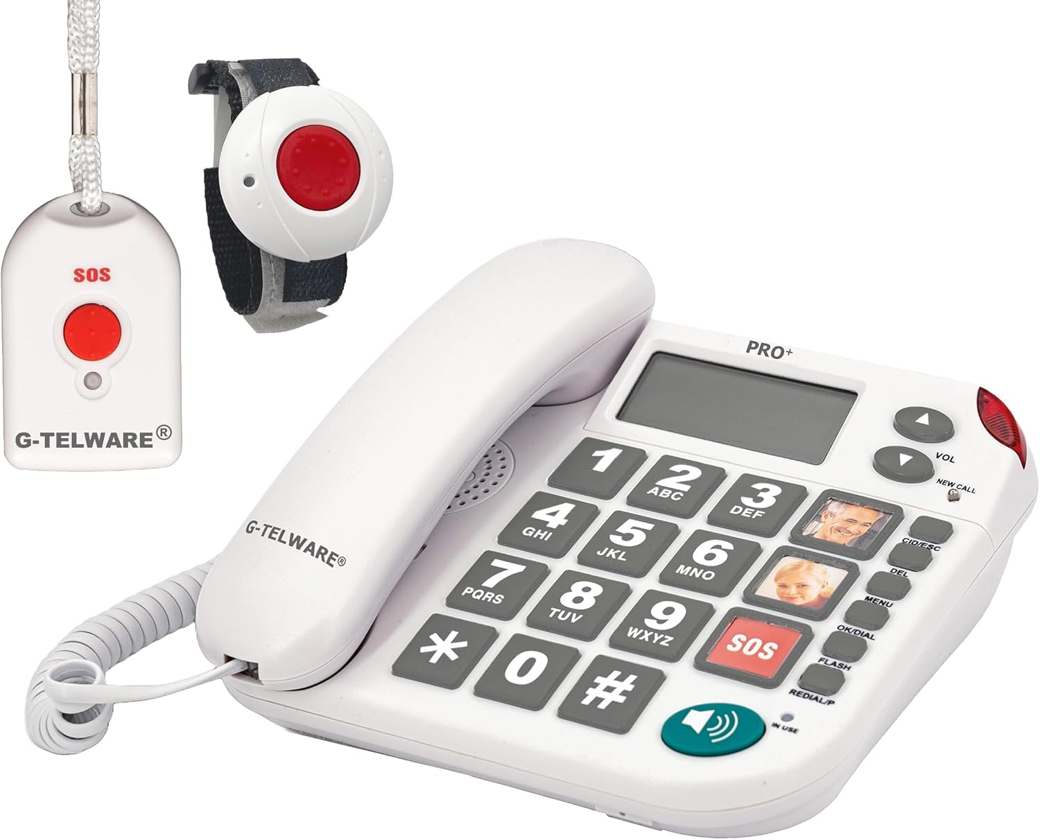 Seniorentelefon PRO+ Silence SOS mit Funkhandsender satingrau 