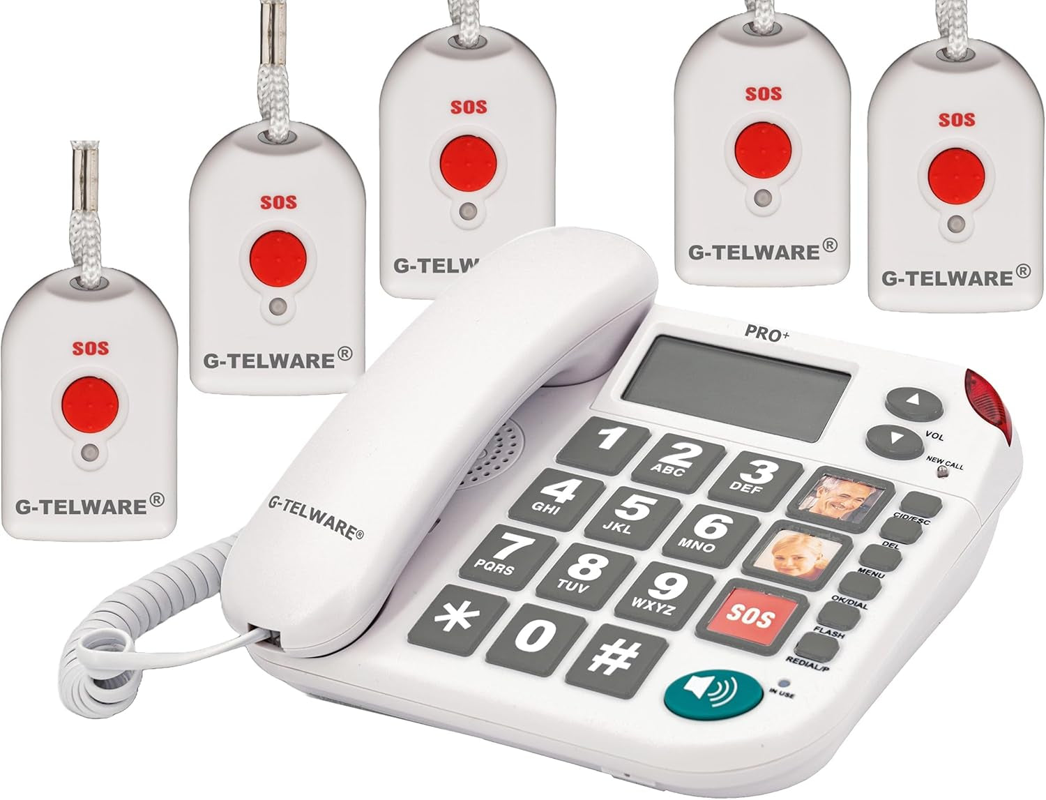 Seniorentelefon PRO+ Silence SOS mit Funkhandsender satingrau 