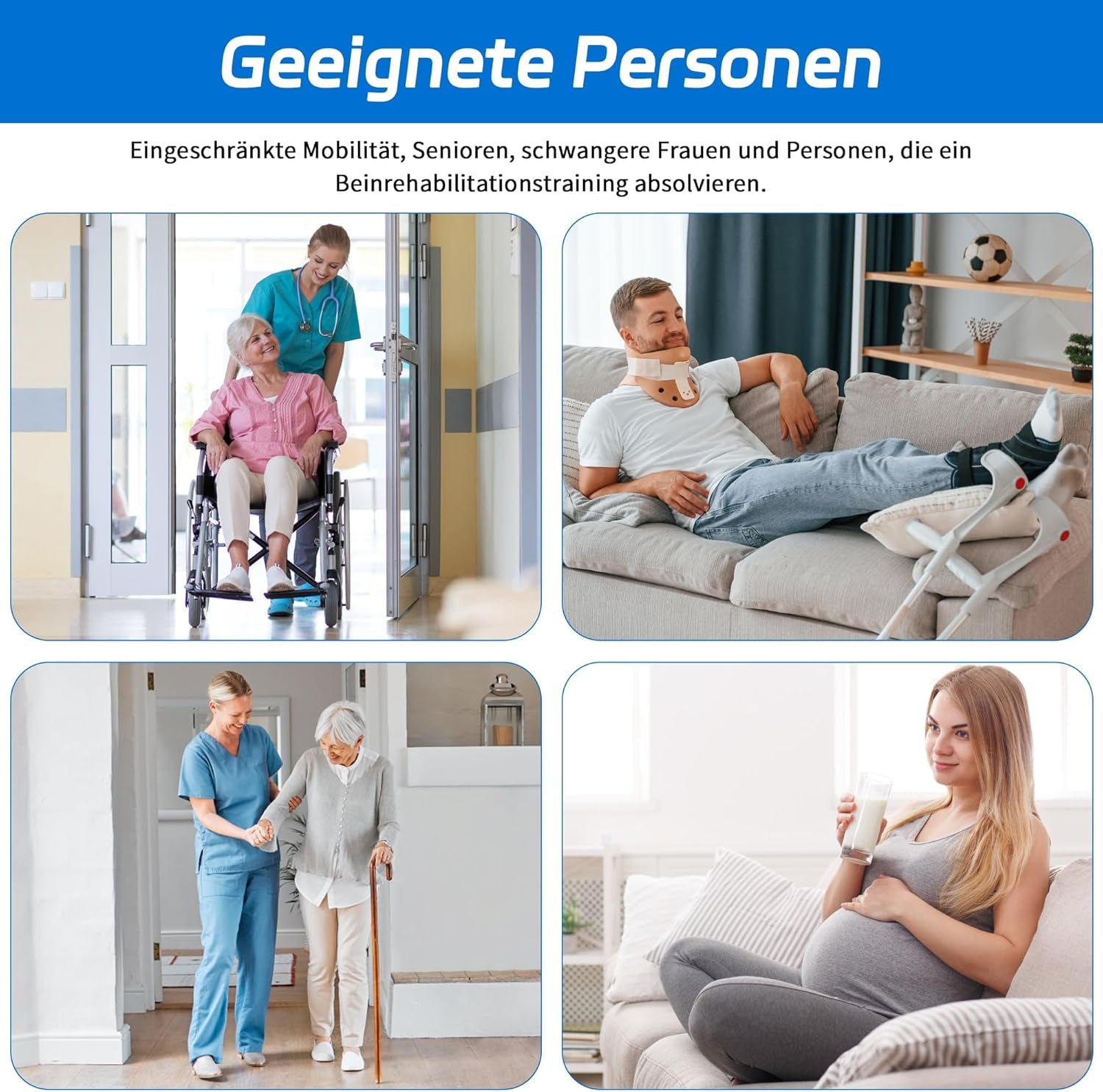 Kekoy 107 cm Beinhebergurt mit Fuß- und Handgriff für eingeschränkte Mobilität nach Hüftoperation – ideal für das Ein- und Aussteigen aus Bett, Auto und Rollstuhl (Schwarz)