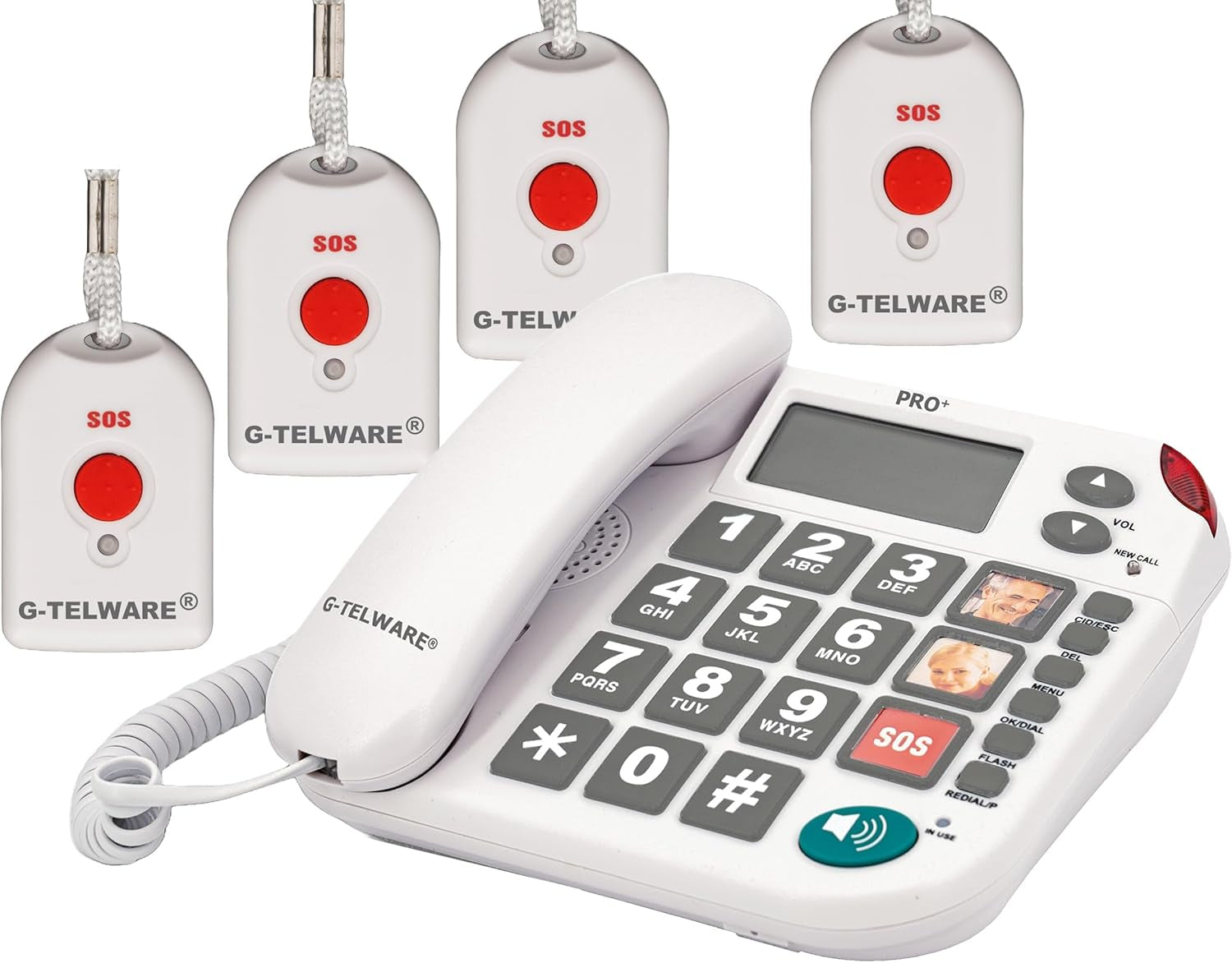 Seniorentelefon PRO+ Silence SOS mit Funkhandsender satingrau 