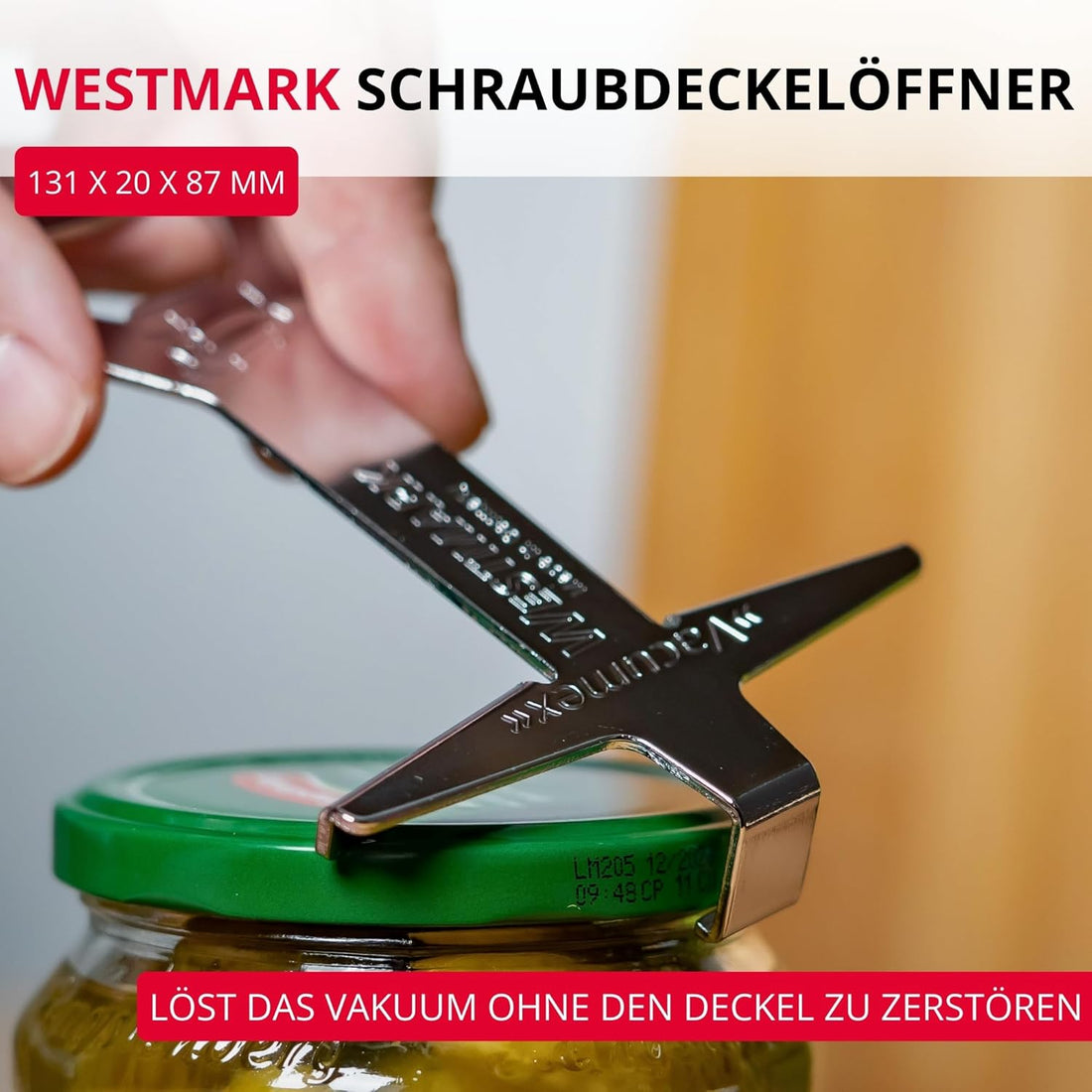Vacumex Deckelöffner verchromter Stahl für Senioren