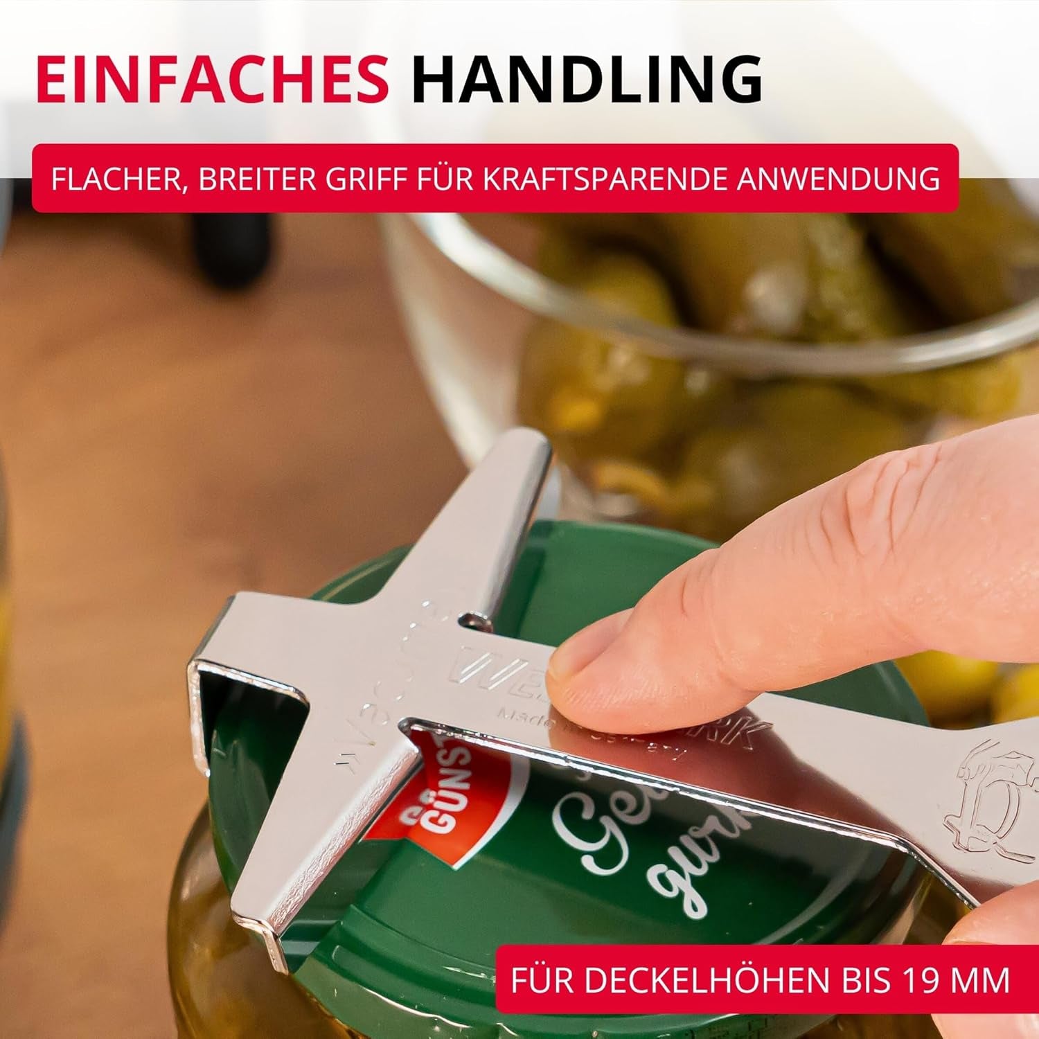 Vacumex Deckelöffner verchromter Stahl für Senioren