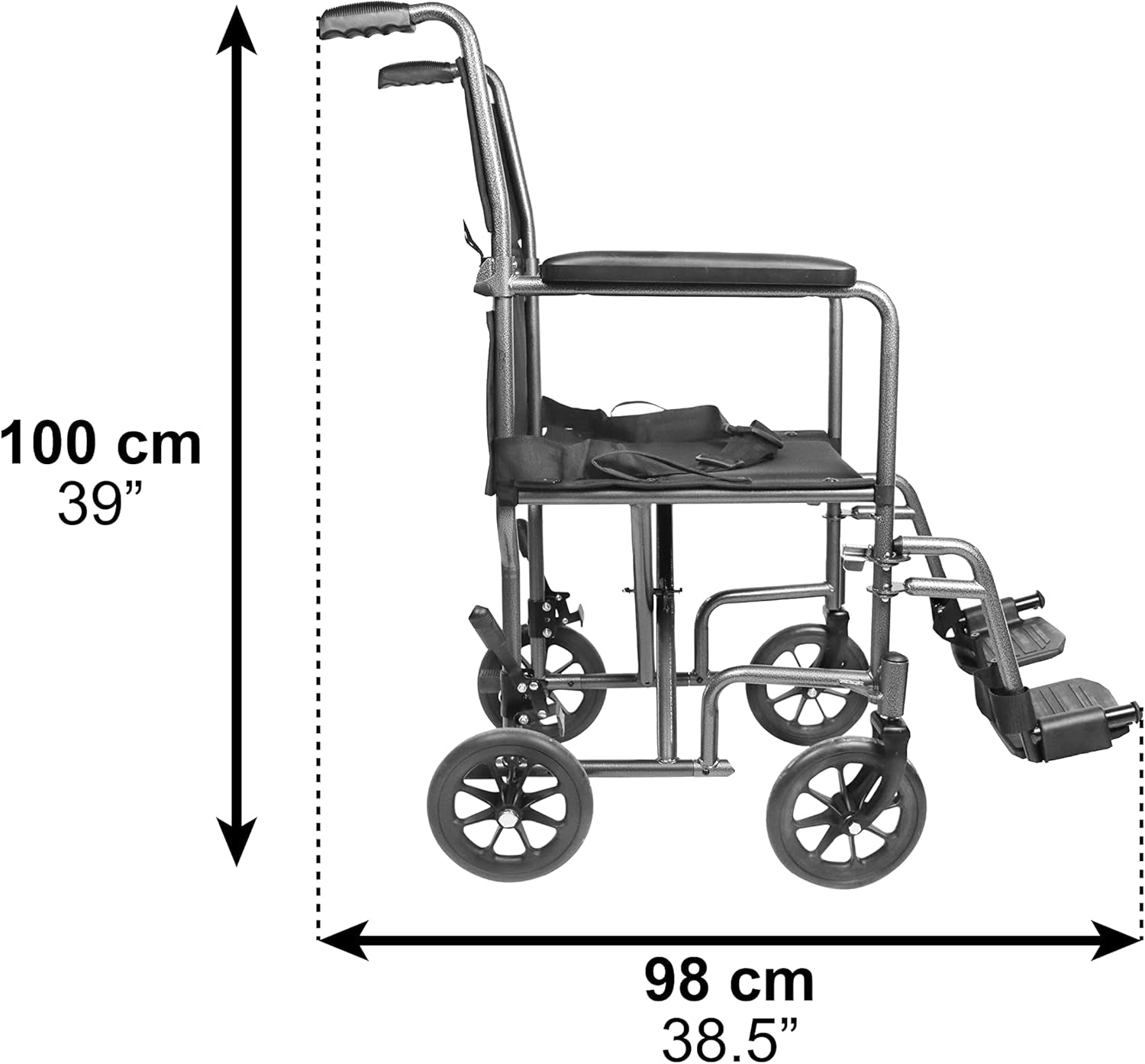 Faltrollstuhl schmal 38 cm Sitzbreite für Senioren 
