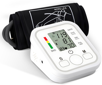 Digitales Blutdruckmessgerät Oberarm – LED, Arrhythmie, 2×99 Speicher