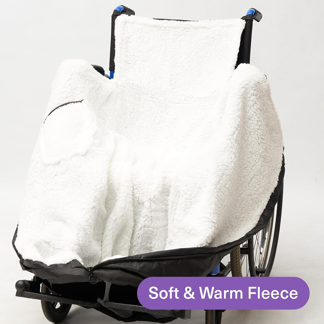 Bramble Winter Rollstuhl-Schlupfsack für Erwachsene (Schwarz) - Gefütterte Rollstuhldecke mit Innentasche und Regenschutz