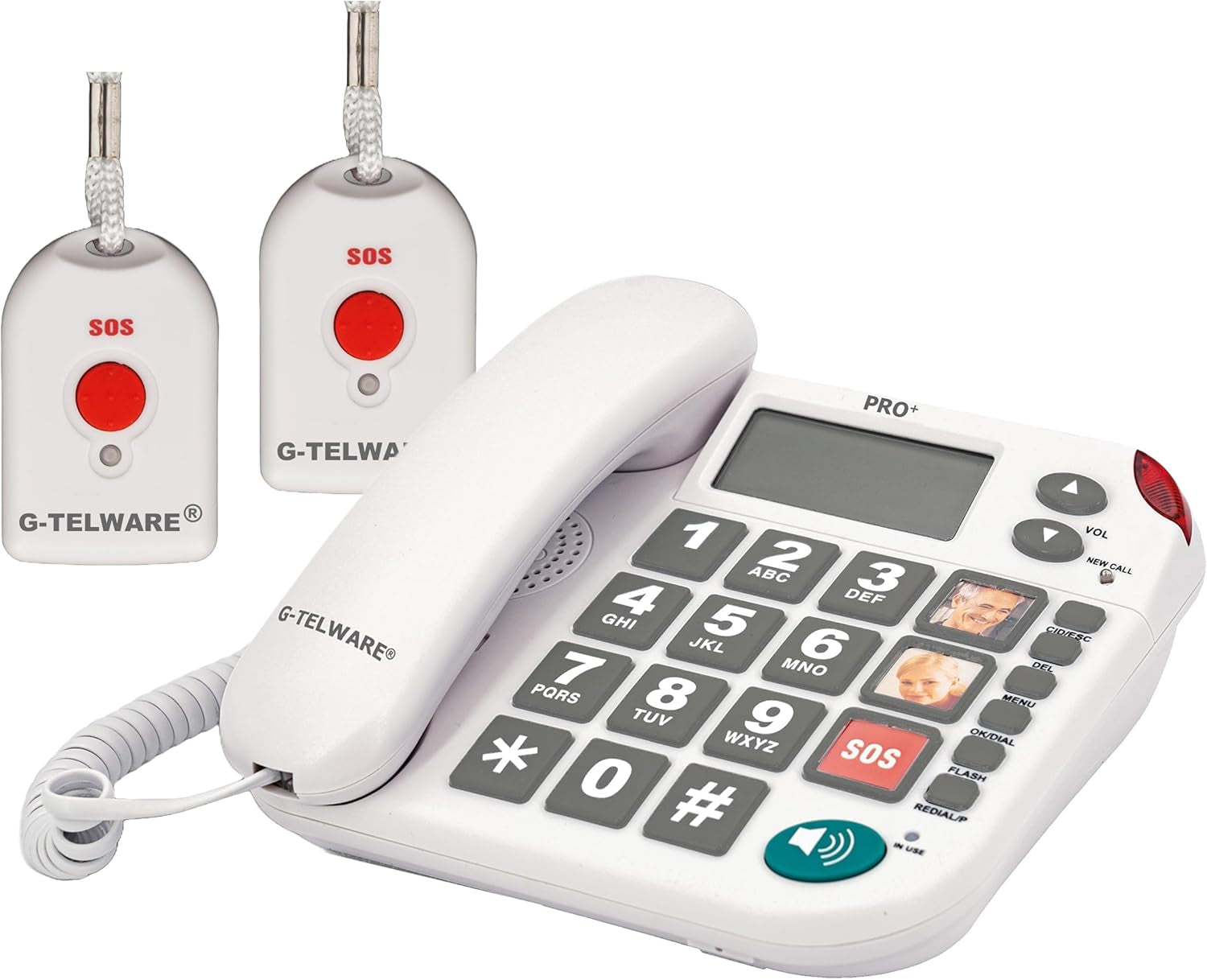 Seniorentelefon PRO+ Silence SOS mit Funkhandsender satingrau 