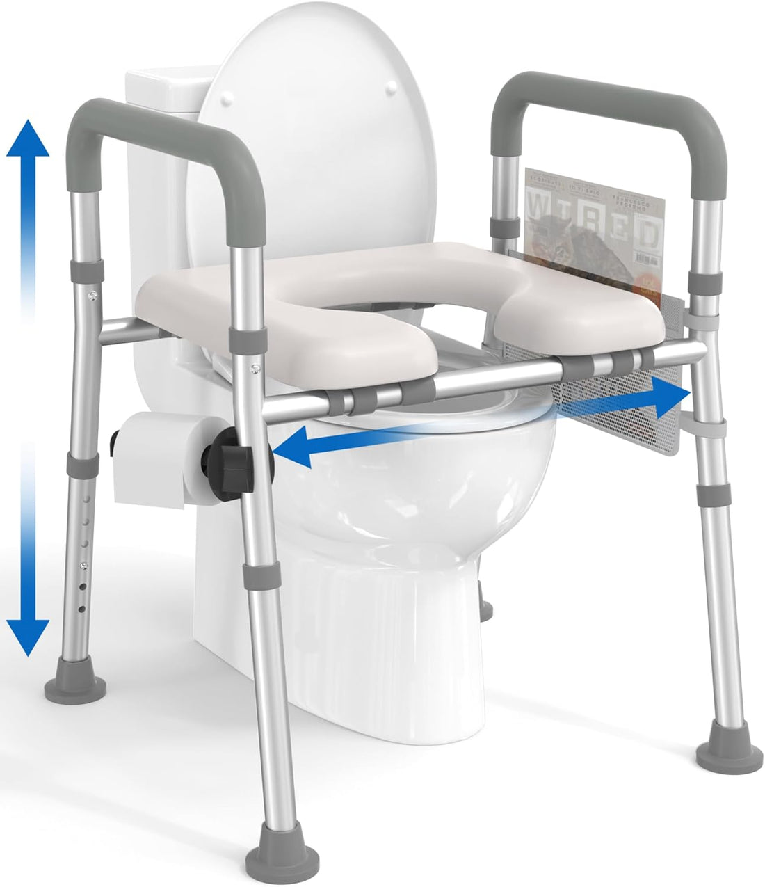 Toilettenerhöhung mit Griffen höhenverstellbar Senioren
