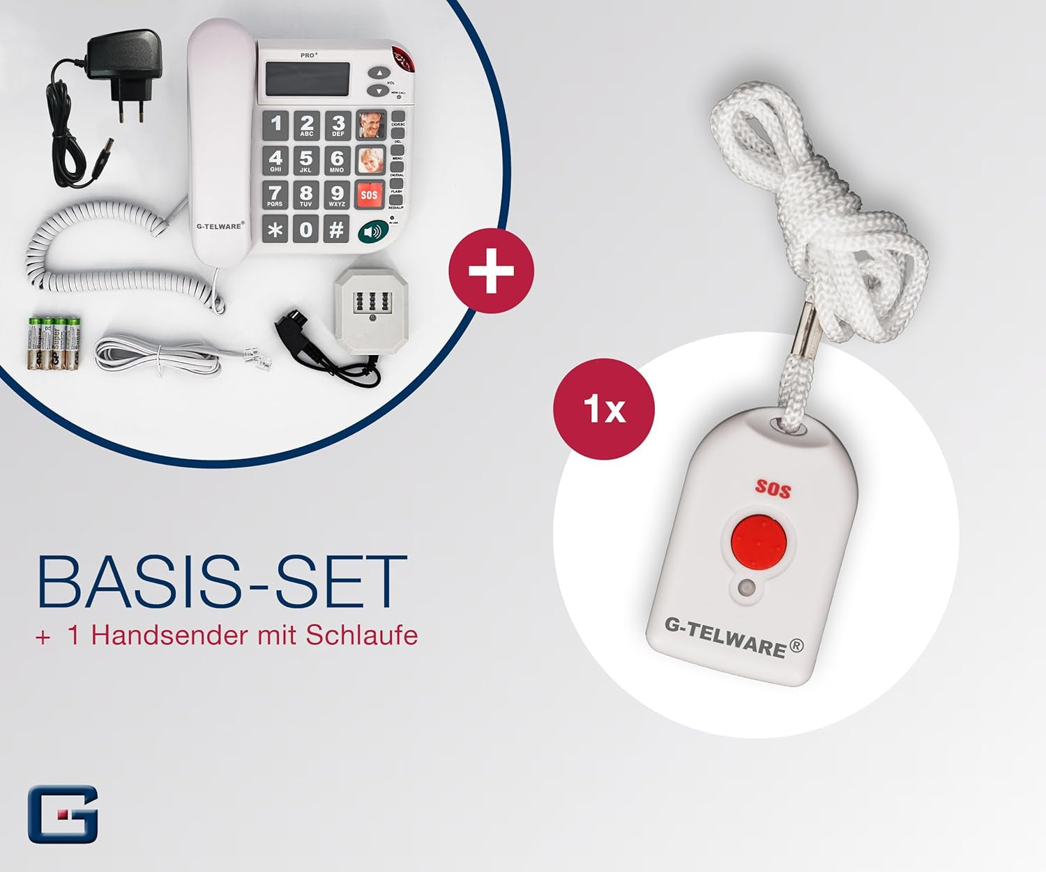 Seniorentelefon PRO+ Silence SOS mit Funkhandsender satingrau 