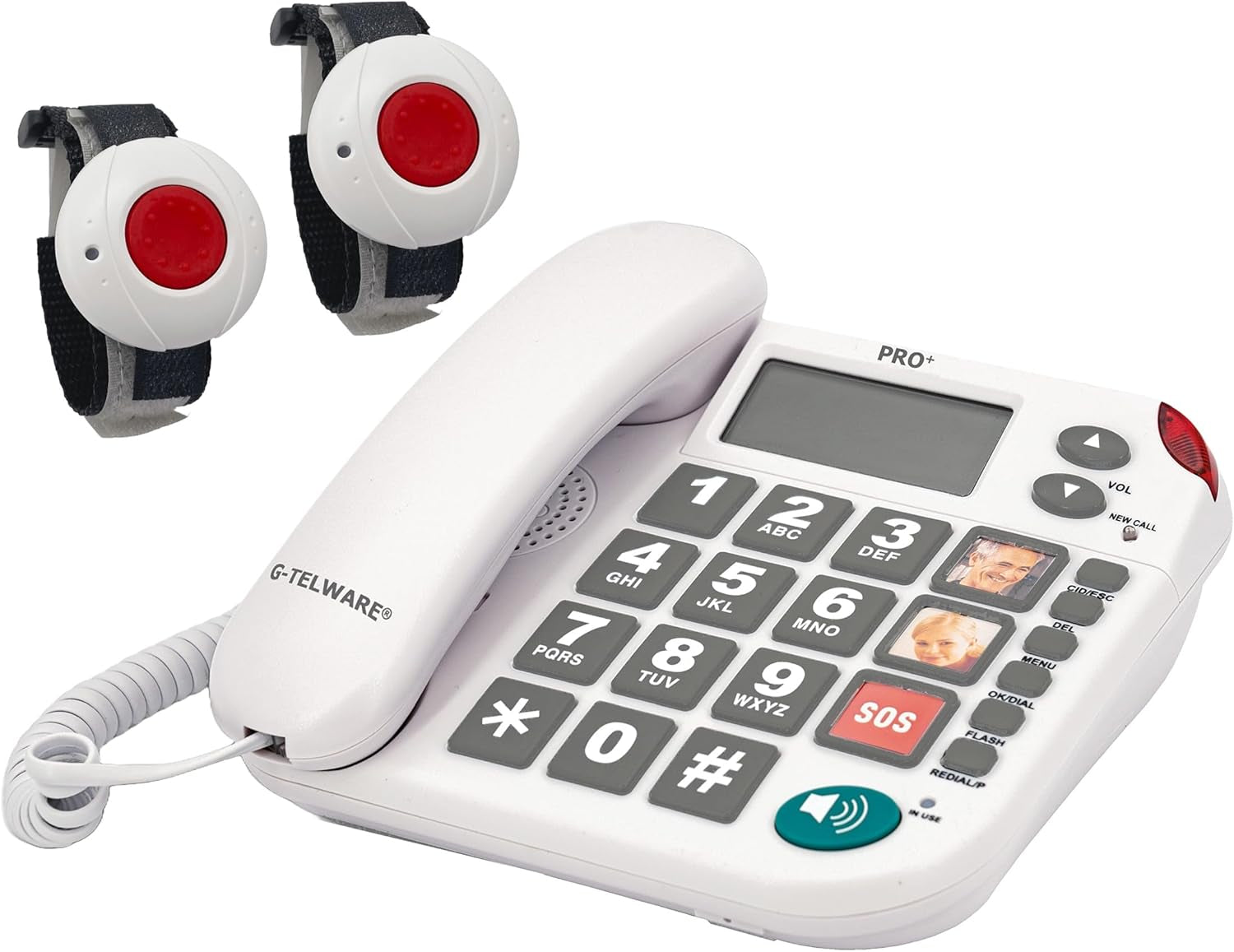Seniorentelefon PRO+ Silence SOS mit Funkhandsender satingrau 